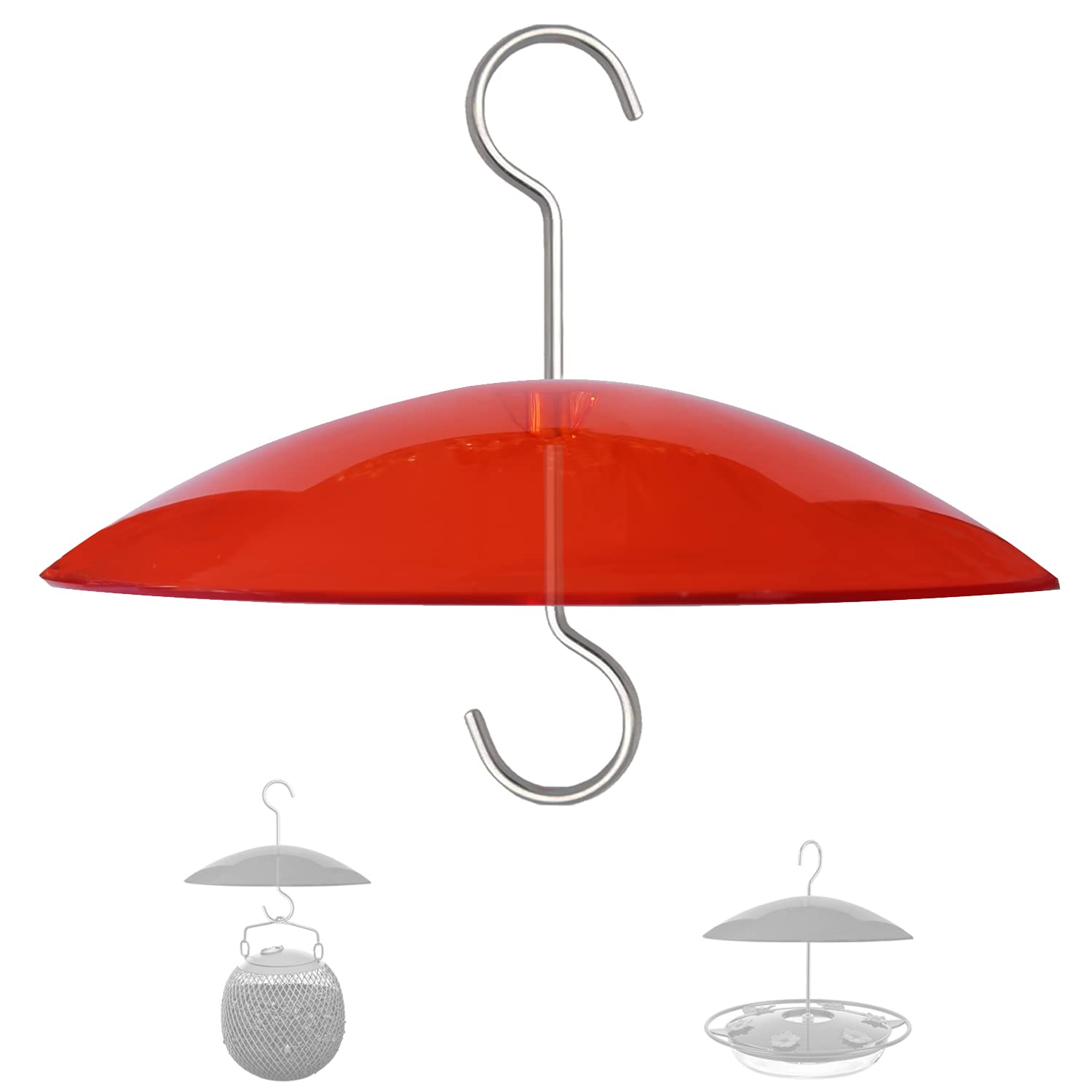 Small Weather Guard 8" Mini Protective Dome Cover for Bird Feeder - Rain/Snow/Sun Protection - Red Dia. 20CM
| 8" Mini