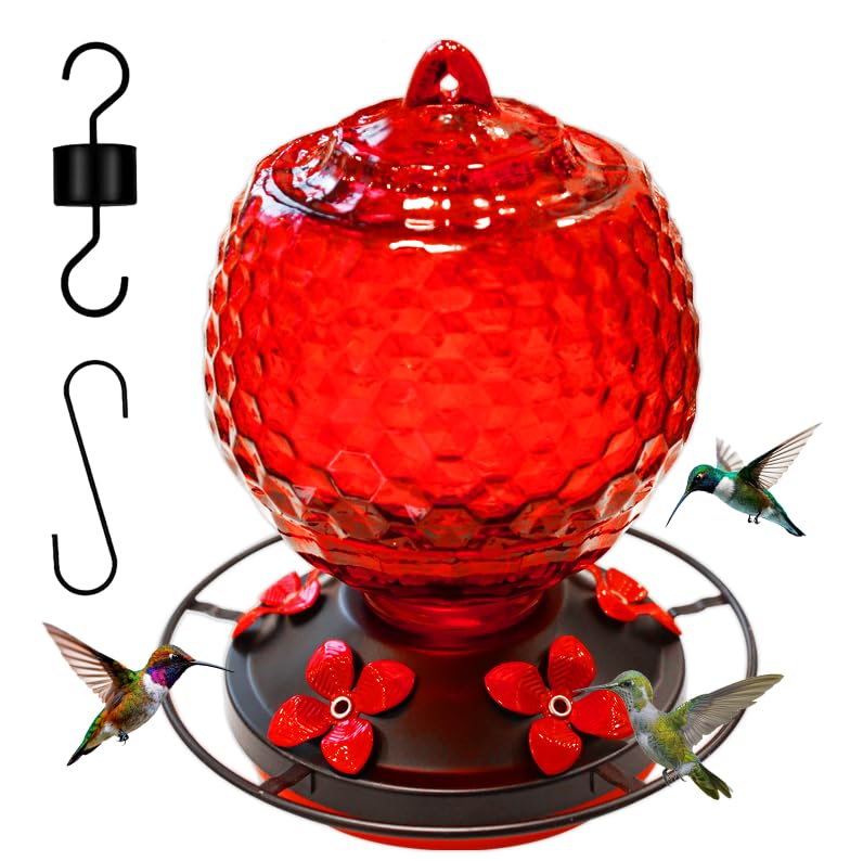 Glass Hummingbirds Feeder for Outdoors Hanging
25 OZ Humming Birds Feeder for Outside
Gardening Gifts for Women