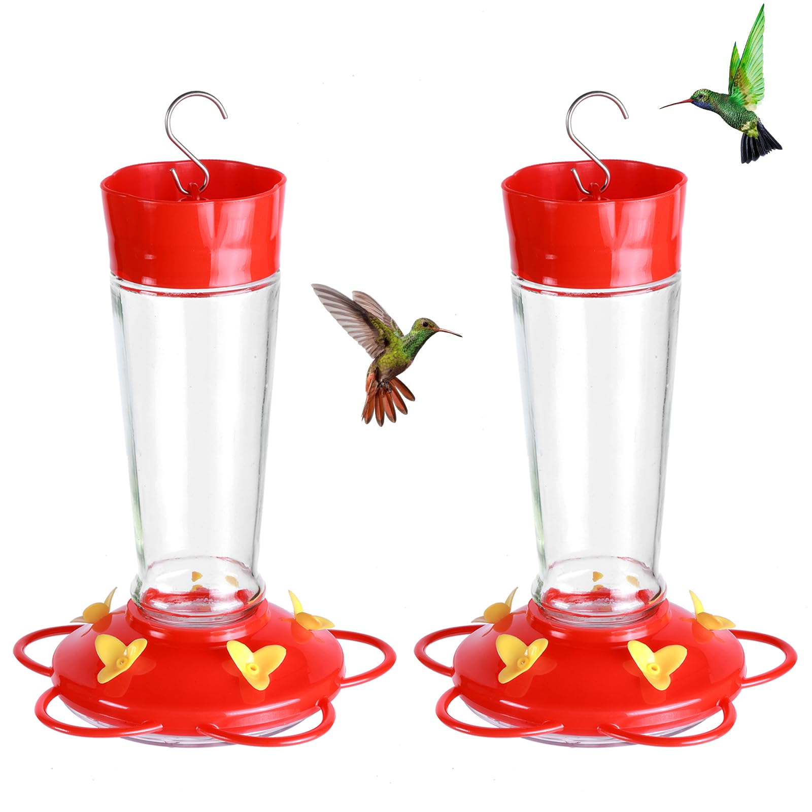 Urban Deco Red 10-Oz Mason Jar Hummingbird Feeder for Outdoor Hanging (Pack of 2)  
Urban Deco 5 Feeding Port Red Mason