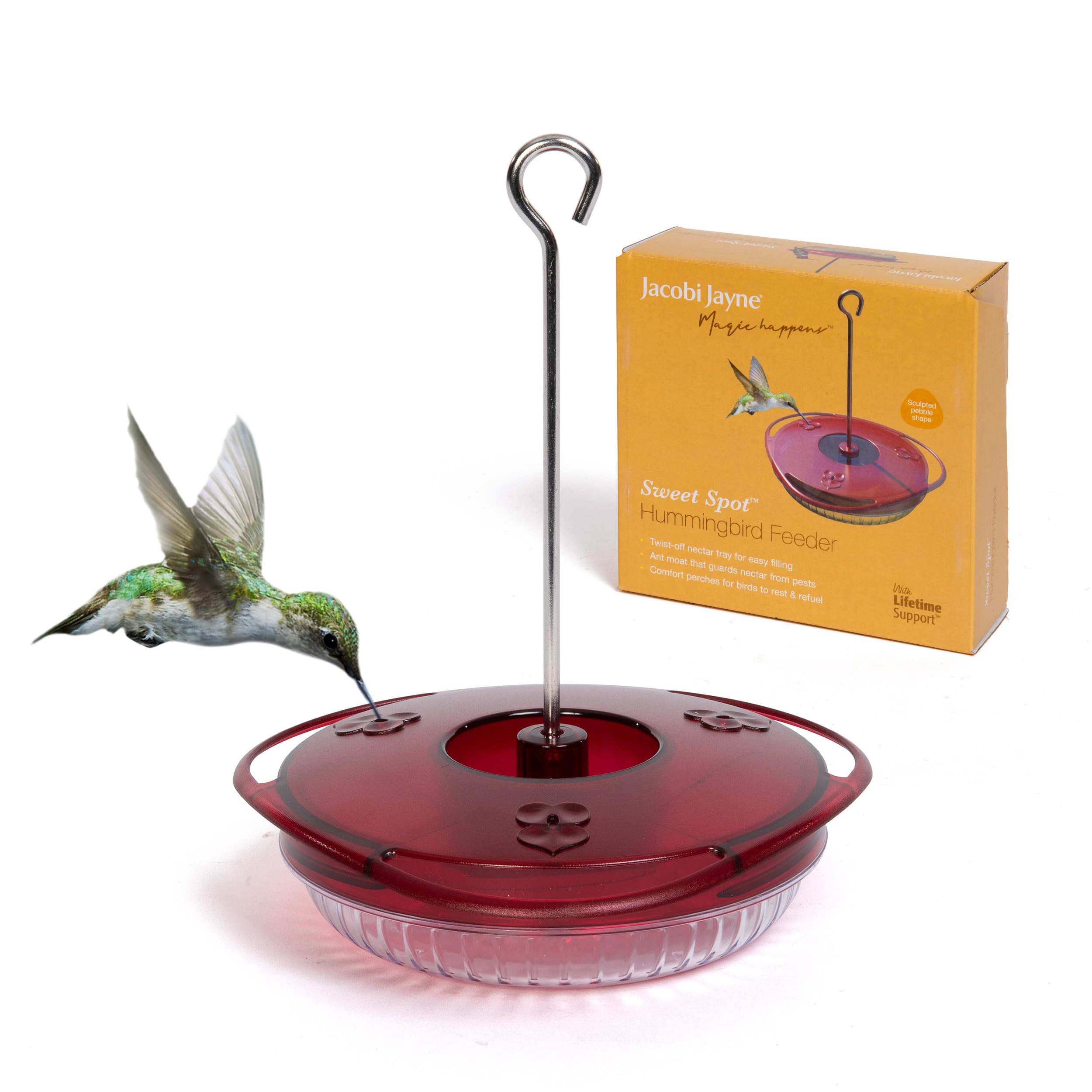 Sweet Spot™ Hummingbird Feeder – Jacobi Jayne® – Easy-Clean Leak Proof Design – Bird Feeders for Outdoors – Hummingbird