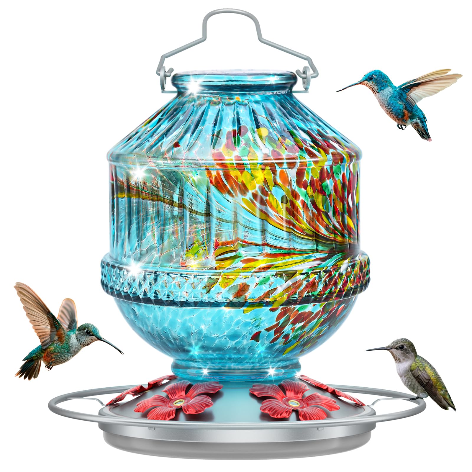 Hand Blown Glass Hummingbird Feeders for Outdoors Blue
Hand Blown Glass Hummingbird Feeders 25 Ounces Blue
Hand Blown Gl