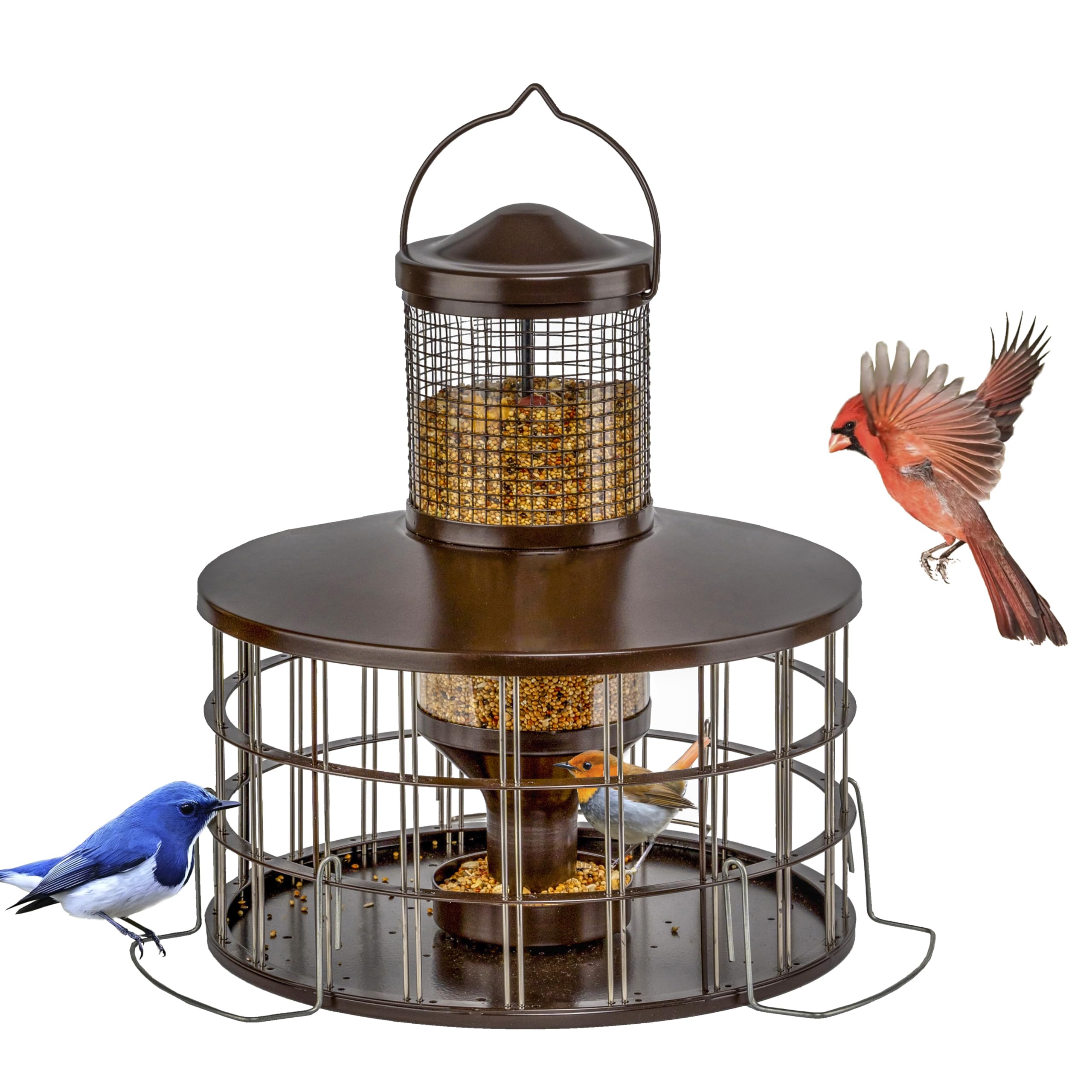 Upgraded Squirrel Proof Bird Feeders, 3Lbs Capacity Caged Bird Feeder - Innovative DIY Starling-Proof, Flexible Grille